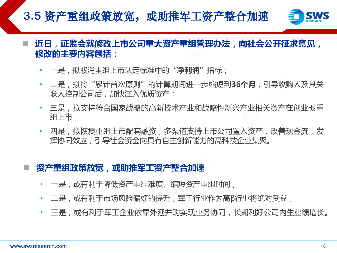 3.5_资产重组政策放宽，或助推军工资产整合加速