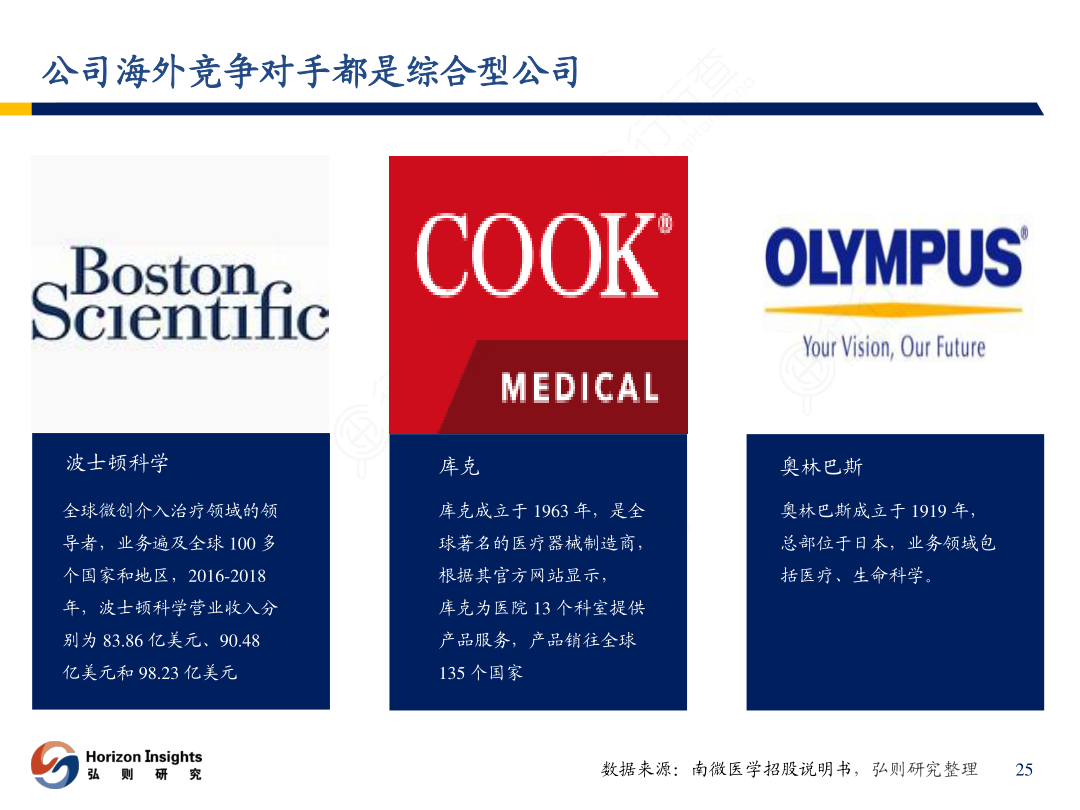 公司海外竞争对手都是综合型公司