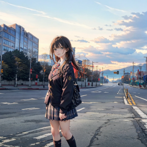 Ai绘画 | 小镇JK少女（含Prompt提示词）