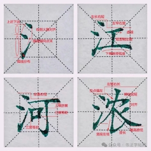 超美！楷书1000个汉字结构规律书详细讲解